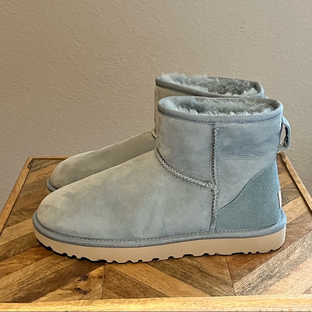 UGG CLASSIC MINI LIGHT BLUE BOOTS